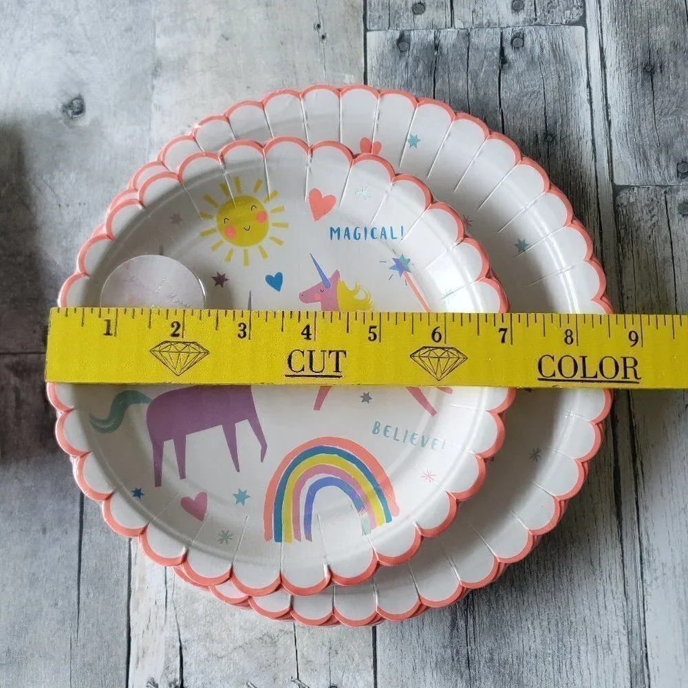 NWT - Meri Meri Unicorn Rainbow Paper Plates and Paper Napkins